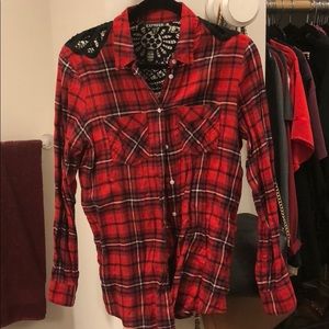 Express Flannel w/ lace detailing